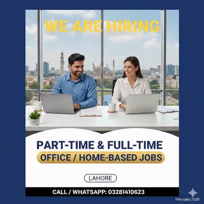 Part time full time office work home base jobs available