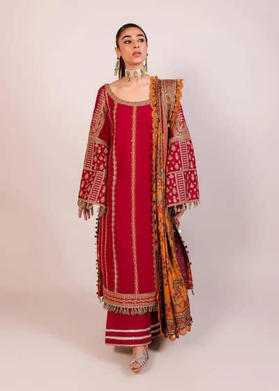 Hussain rehar stitched suit
