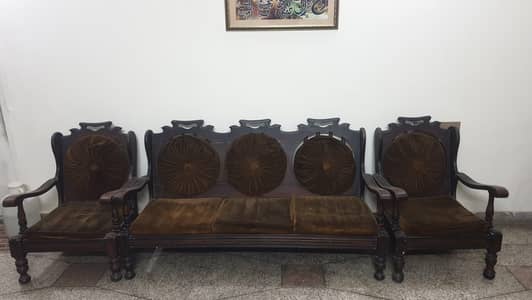 3+1+1 Solid Wood Vintage Sofa set