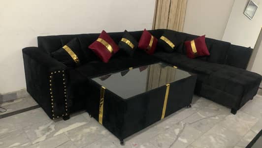 sofa set with table brand new condition L shaped