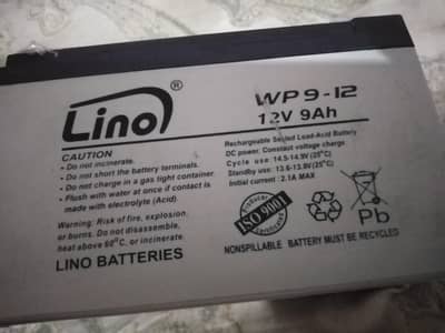Lino Dry Batteries  Used 12v 9Ah