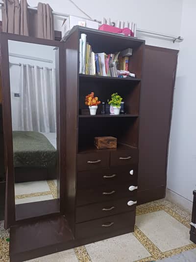 Wooden Dressing table attached mirror