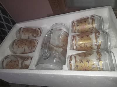 7pcs gift set jug glass new fresh set