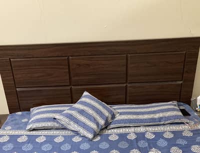 Double Bed with Side Drawers wooden (No Matress)