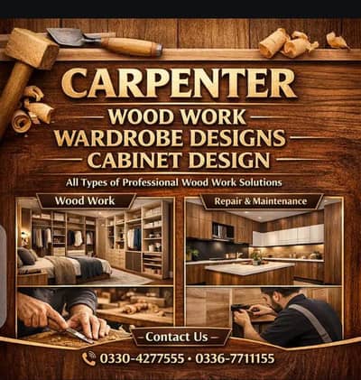 wood work . Furniture polish and Raparing, Carpenter services, Cabinet