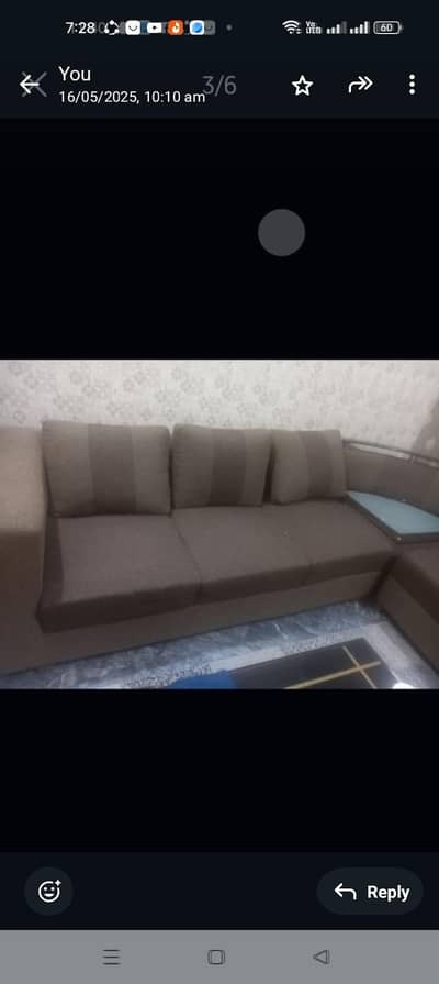 sofa l shaped and table 10by 10