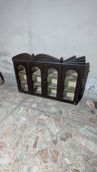 4 door wooden showcase