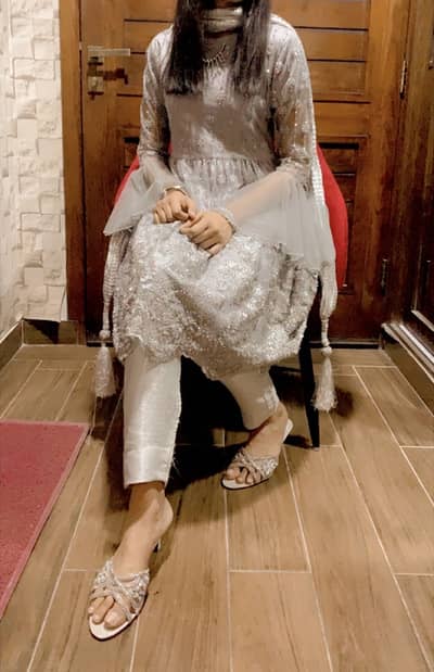 Three piece dress including heels