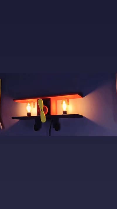 Handcrafted biplane wall lamps