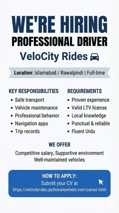 professional driver needed