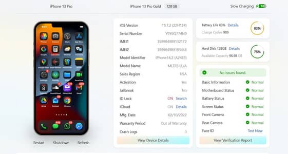 iPhone 13 Pro LLA with box PTA approved 10/10 condition