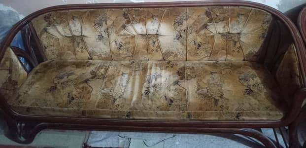 Premium 100% Solid Wood Sofa Set with Shiny Velvet Finish – Durable &