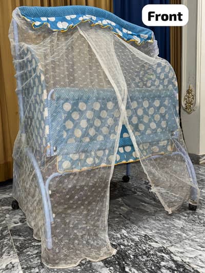 METAL BABY BED/COT WITH MESH (جالی) ROOF