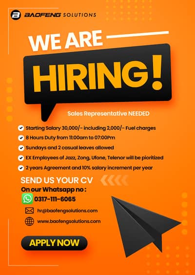 WE ARE HIRING! Sales Representative Needed