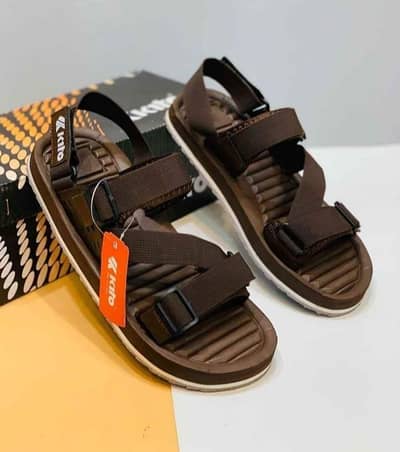 Men's Elastic Fibre Sports Sandals, Brown FM
