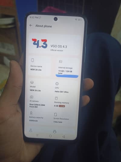 VGO TEL NEW 26  LITE 6GB 128GB 10BY10 CONDITION