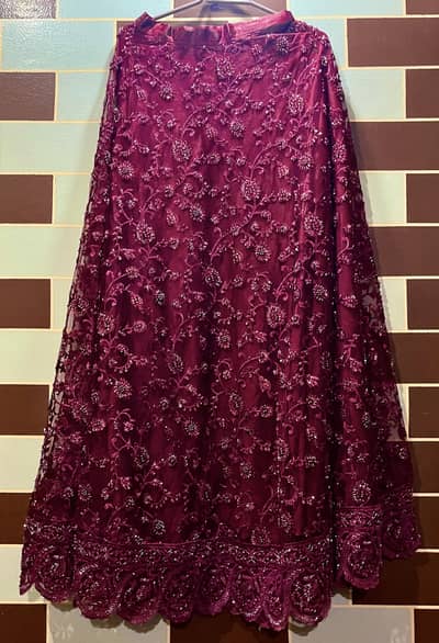 Stunning Maroon/Wine Embroidered Lehenga Choli - Party Wear