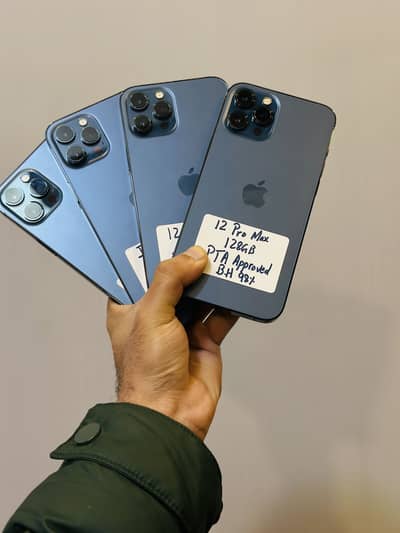 Iphone 12promax 128gb PTA Approved Battery Health 85+ Waterpack Stock