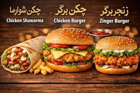 ریفریشمنٹ پوائنٹ کے لیے چکن شوارما اور زنجر میکر چاہیے