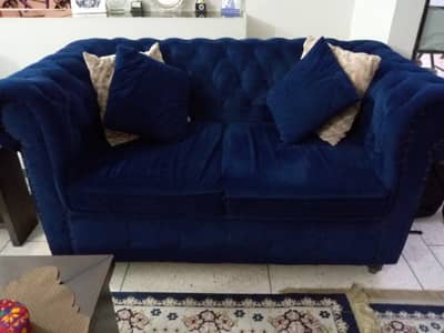 Blue Velvet Sofa