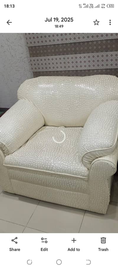 five seater sofa set with side and center table