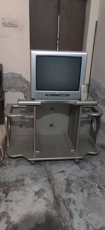 Philips TV with Rolling TV Trolley- For Sale