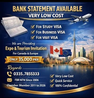 bank statment available . . europe canada invitation available