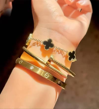 3PC stainless steel bangals set