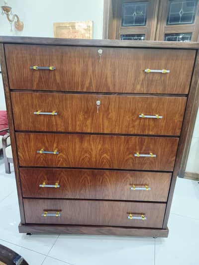 Portable 5-Drawer Wooden Cabinet