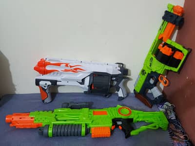 Nerf Guns - 3 Blasters - Kids Toys - Fun Adventure