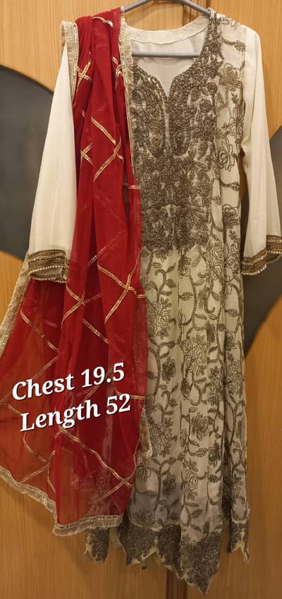 White n red Nikah dress