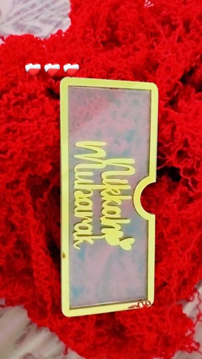 Nikah Mubarak Envelope in acrylic