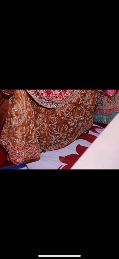 Red Barat Frok with Coper Lehnga heavy boader dopata.