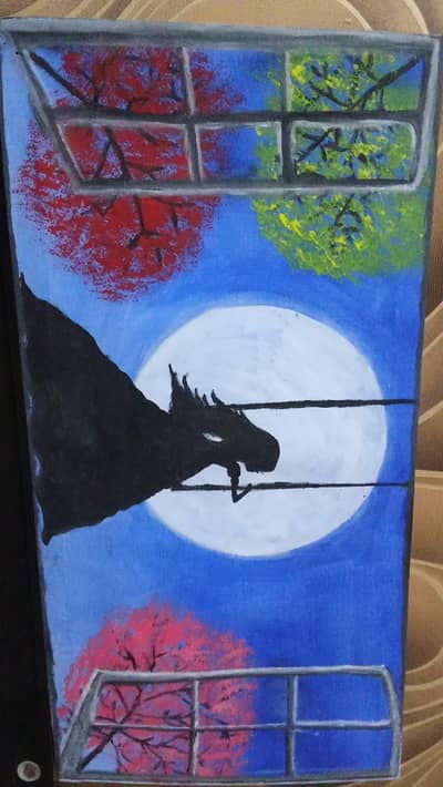 The beauty of Night Handmade Painting 