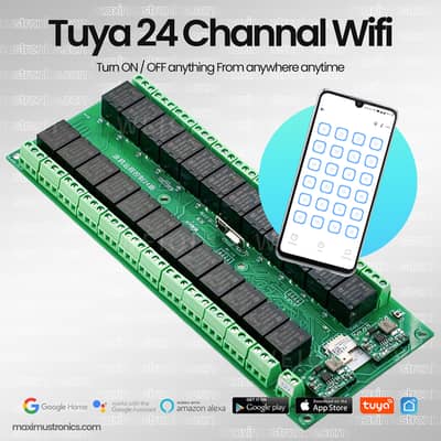 24 Channal 12v tuya Smart wifi switch 12v dc dry contact 10A Home