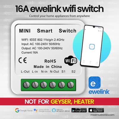 16A ewelink app Mini Light Switche 2 Way Smart Home Automation Voice