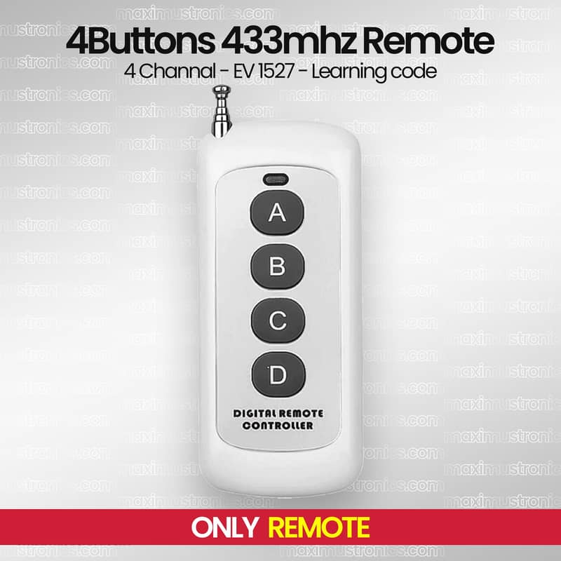 4CH RF 433mhz Long Range Remote control Learning code ev1527 1