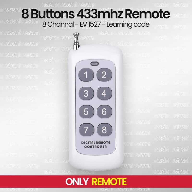 4CH RF 433mhz Long Range Remote control Learning code ev1527 2