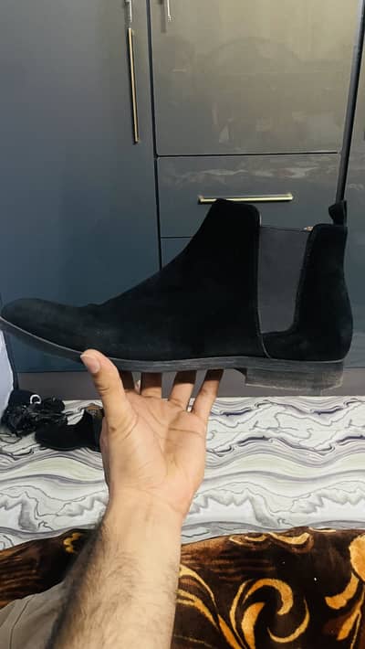 Aldo Men’s Chelsea Boots Black Leather Size 44 – Excellent