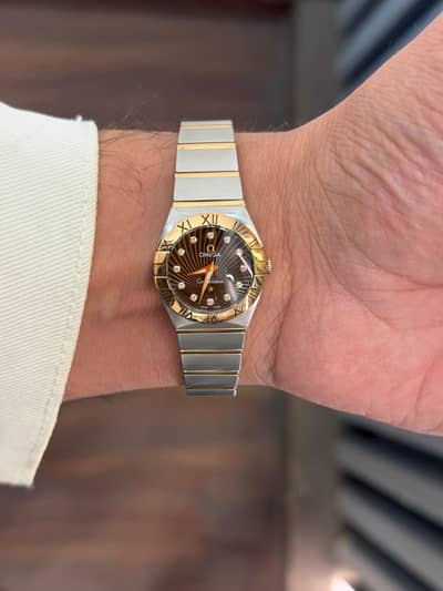 Ladies Omega Constellation 24mm ( Chocolate  Dial ) 