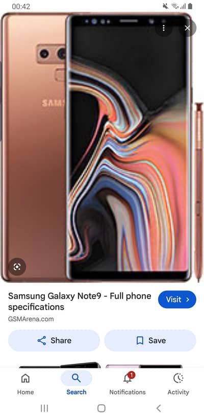 Samsung Mobile Note 9