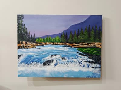 18"×24" Rushing Stream Hand painted