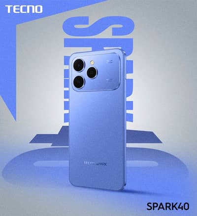 TECNO SPARK 40 – Blue | 6GB + 128GB | Box + Cover |  Exchange Possible