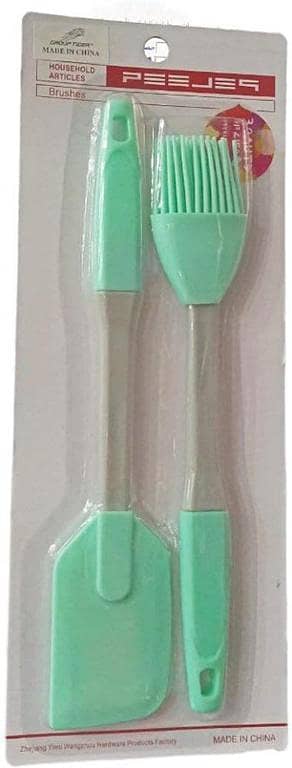 2pcs Silicone Spatula & Brush Set – Heat Resistant Baking & BBQ Tools | BPA-Free Kitchen Utensils (Pack of 2)