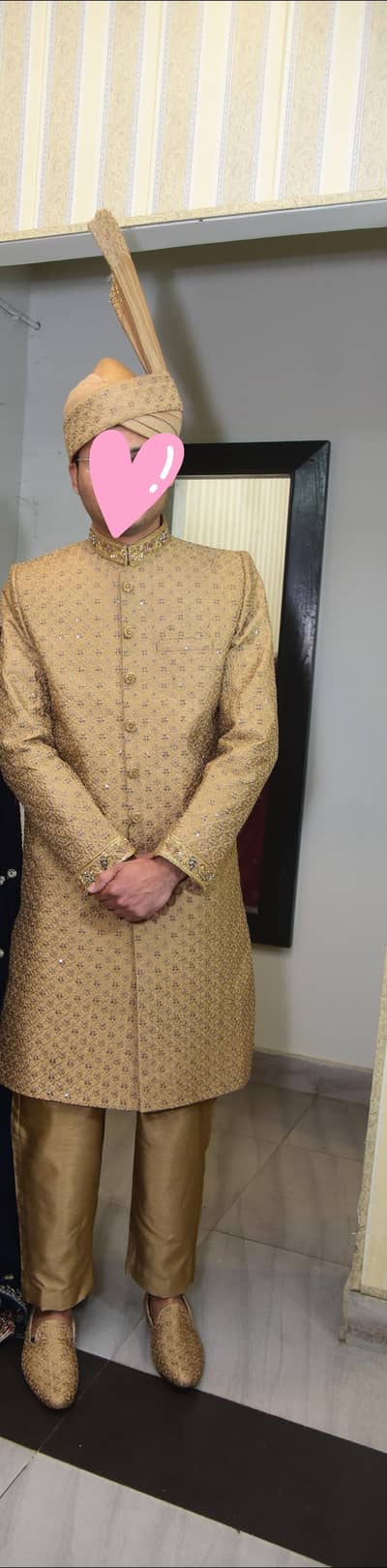 groom sherwani with khusa and kula