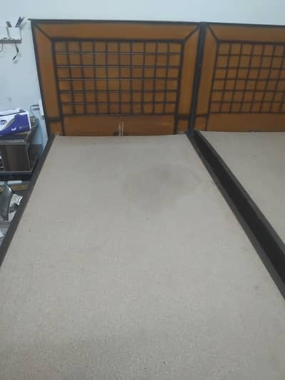 2 Single Beds Wooden Made