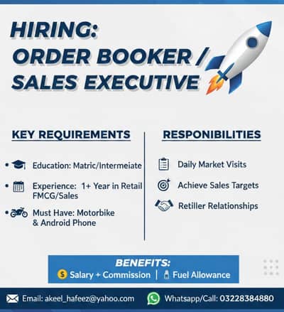 Hiring Order Booker | Sale's Executive