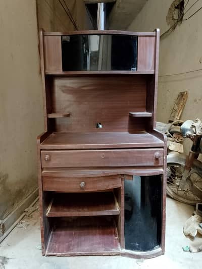 Wooden computer trolley