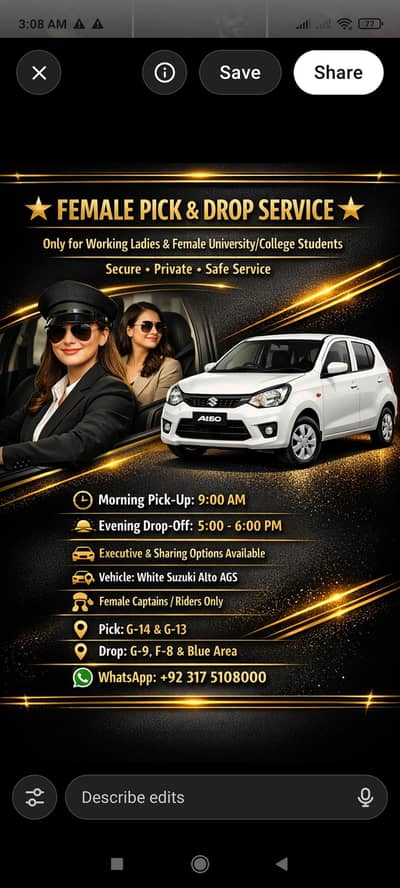 Pick & Drop Service Available from G-14 Islamabad