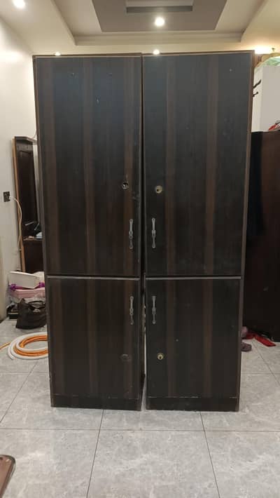 4-Piece Wooden Almari Set | Dressing + 3 Wardrobes